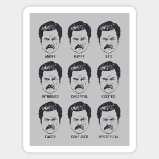 Ron Swanson Emotions Parks and Recreation Magnet